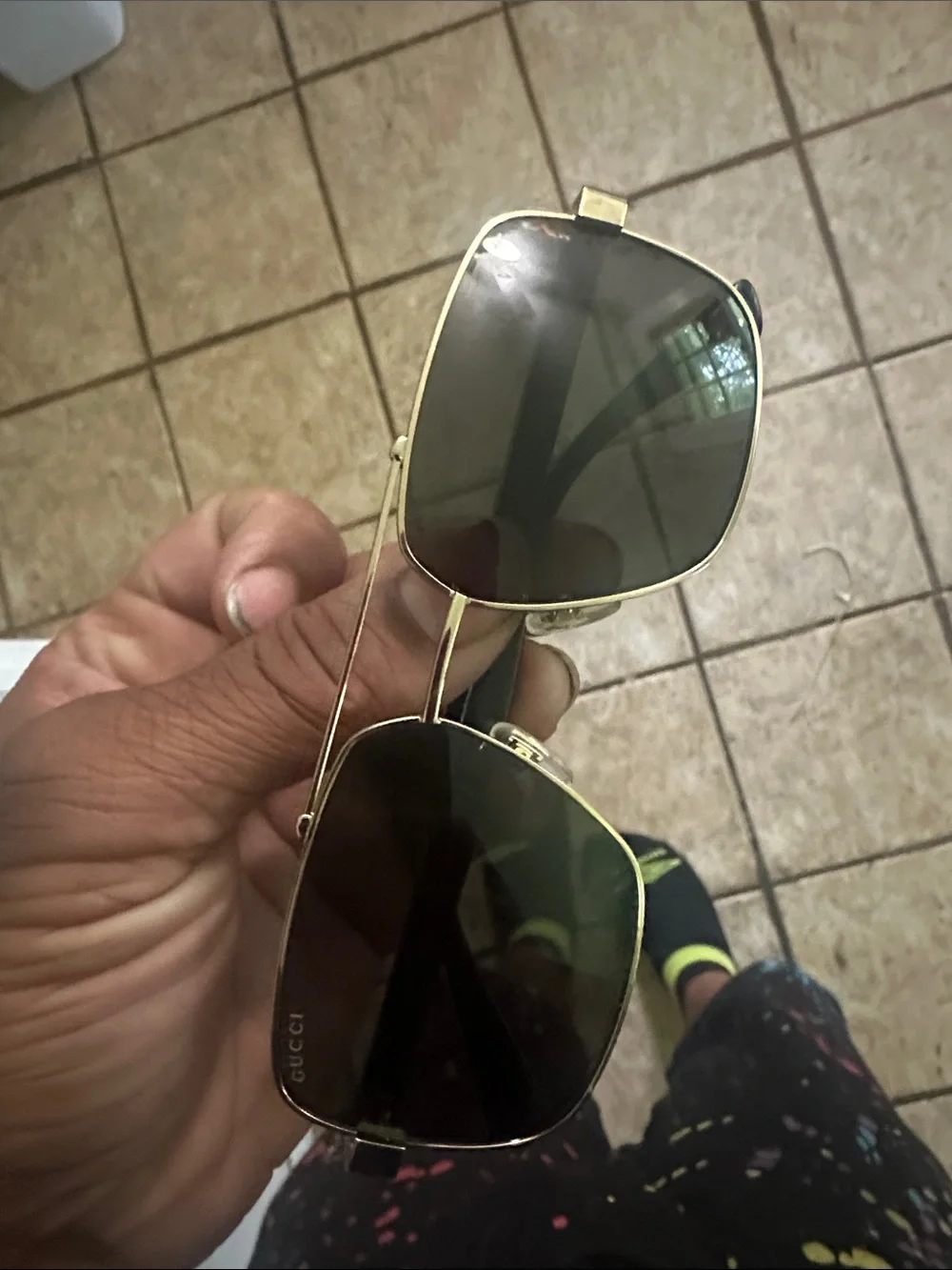 Gucci Black Leather Sunglass Case with Gold Logo